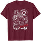 Disney Pirates of The Caribbean Jack Sparrow White Outline T-Shirt - T-Shirt | Maroon