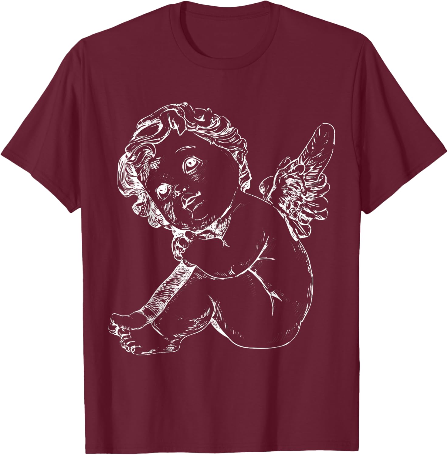 Cherub - Cute Baby Angel Christian - Church, Cupid Daydream T-Shirt - T-Shirt | Maroon