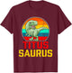 Titus Saurus Family Reunion Last Name Team Funny Custom T-Shirt - T-Shirt | Maroon