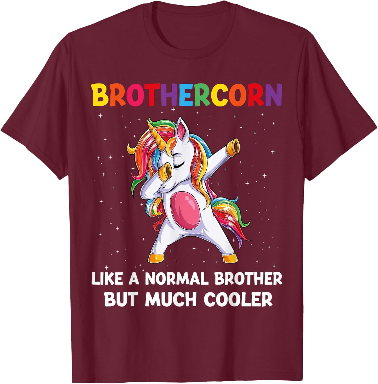 BrotherCorn Brother Unicorn Birthday Family Matching Bday T-Shirt - T-Shirt | Maroon