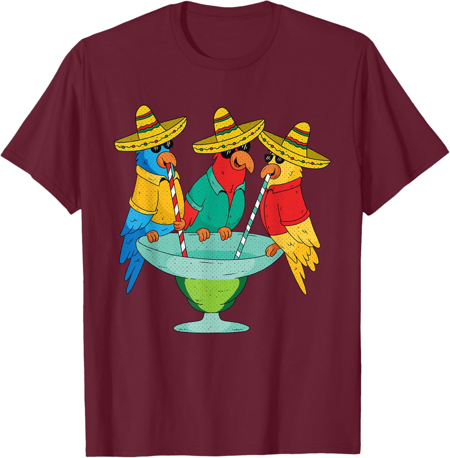 Parrot Cinco De Mayo Funny Drinking Tequila Mexican Fiesta T-Shirt - T-Shirt | Maroon