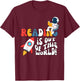Reading is out of this World Space Book Lover Teacher T-Shirt - T-Shirt | Maroon