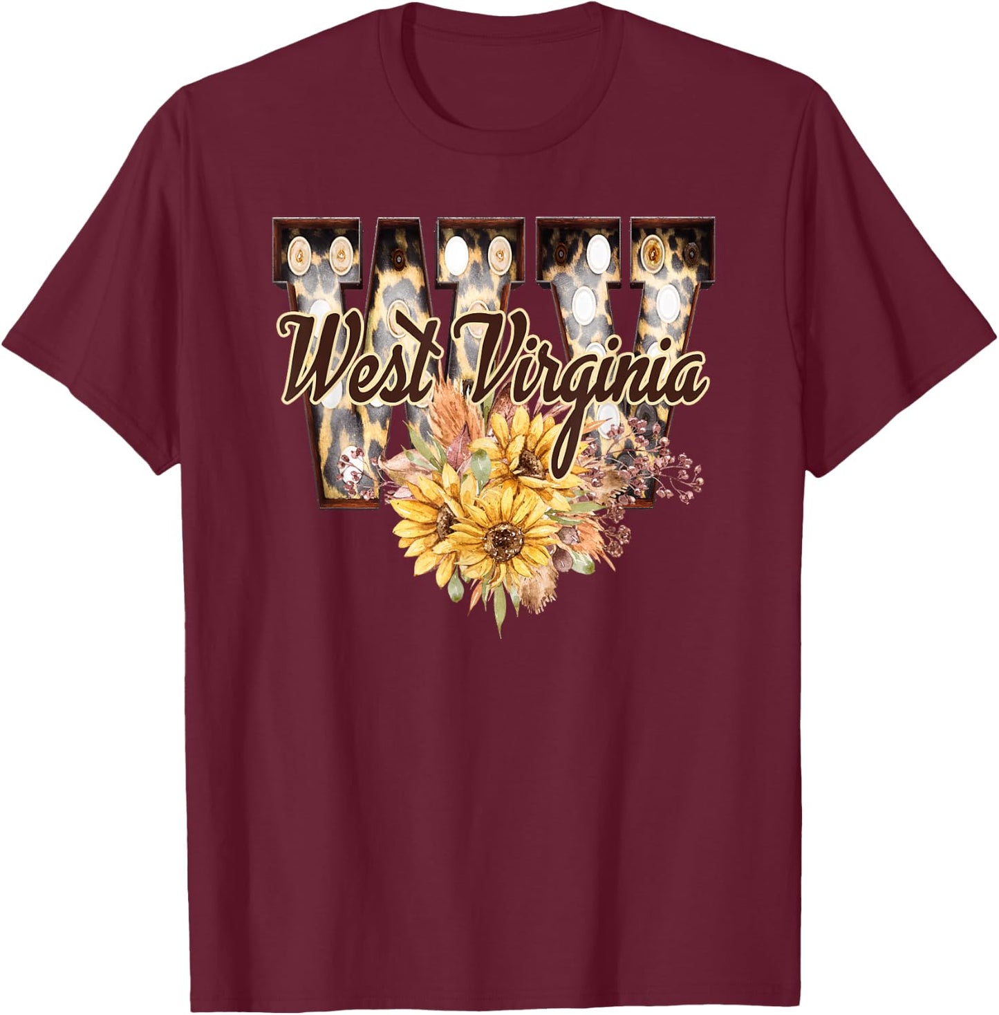 West Virginia State Beautiful WV Country Roads T-Shirt - T-Shirt | Maroon