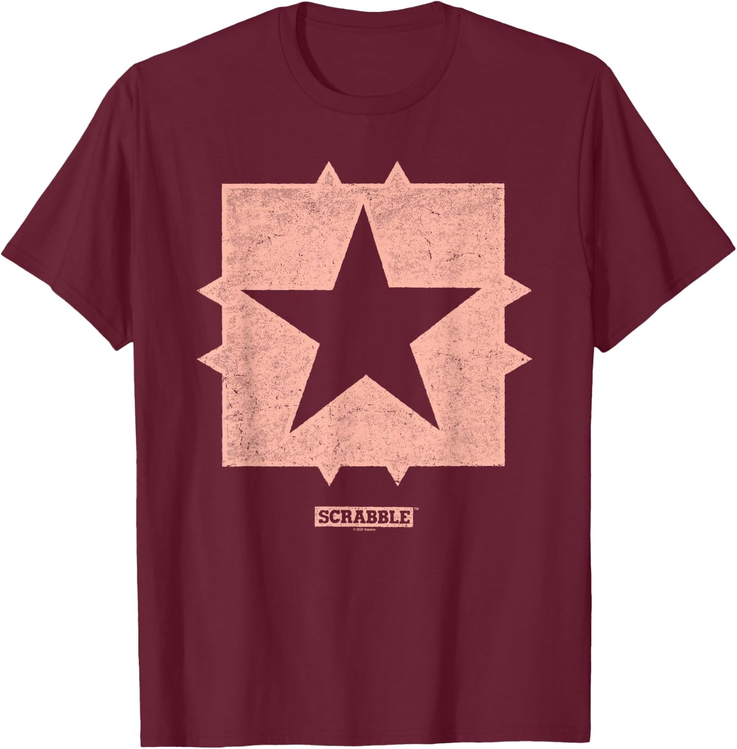 Scrabble Middle Square Free Space T-Shirt - T-Shirt | Maroon