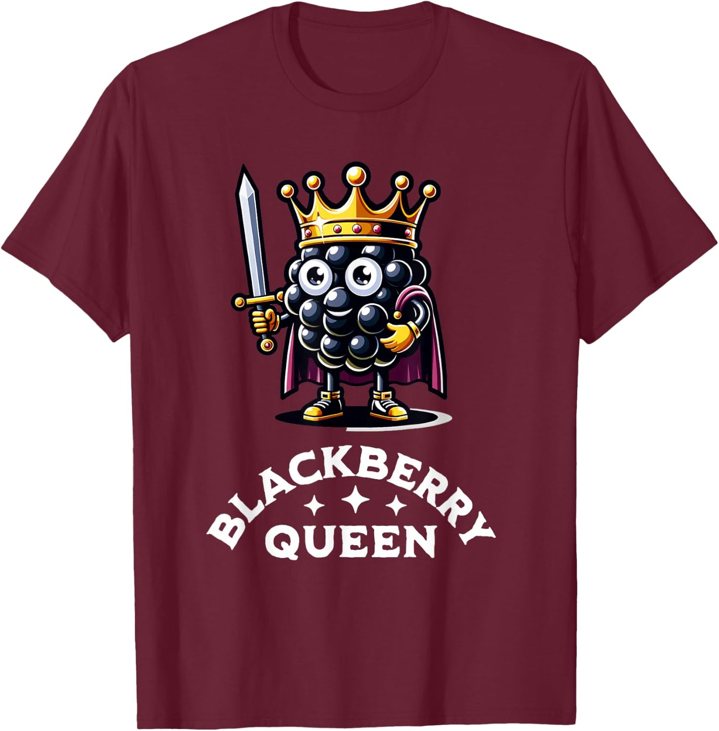 Blackberry Queen Funny Fruit Blackberry Bush Black Berry T-Shirt - T-Shirt | Maroon