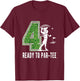 Kids 4th Birthday Golfer Boy Four Year Old Golf Player T-Shirt - T-Shirt | Maroon