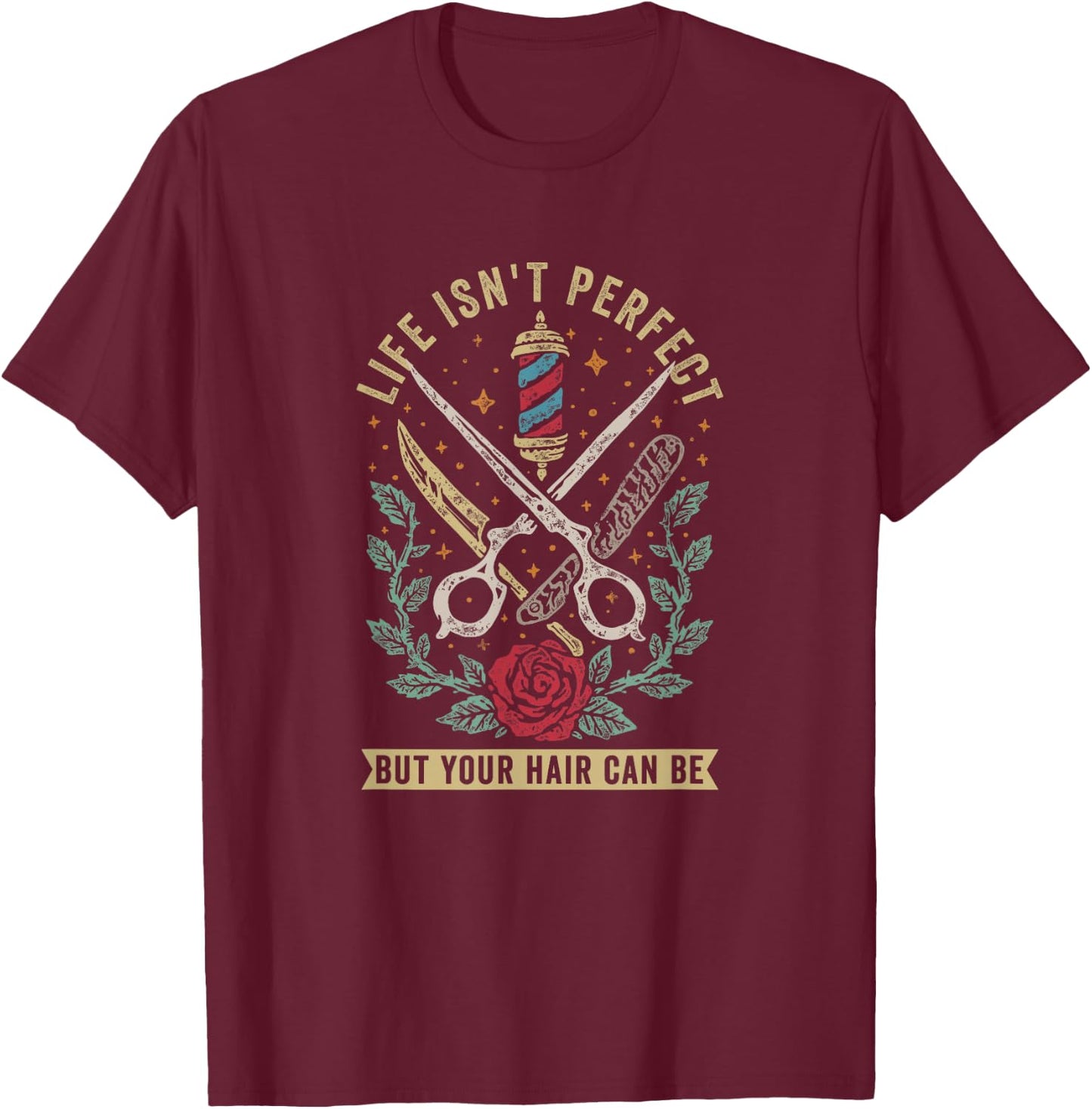 Barber - Hairdresser Hairstylist Barbershop Barber Small T-Shirt - T-Shirt | Maroon