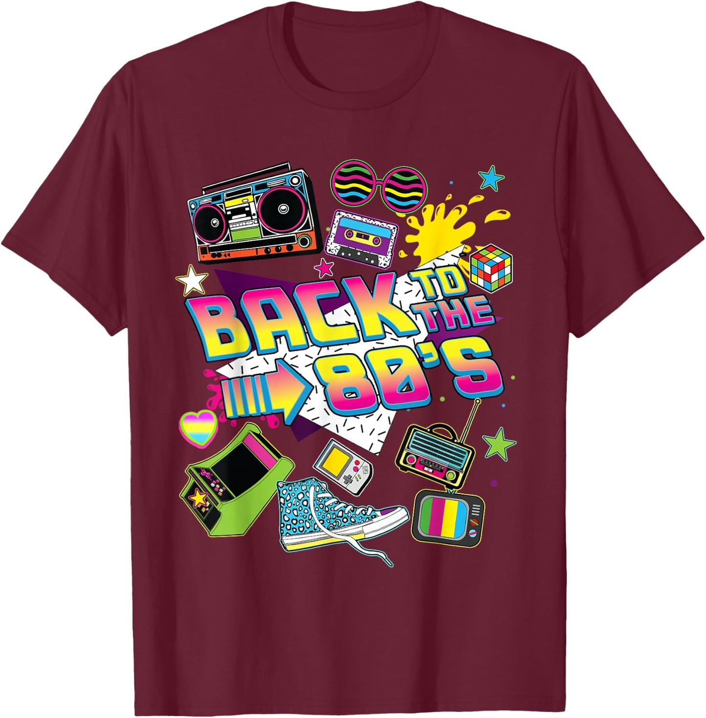 Back To The 80s Costumes Women I Love 80s Birthday Party Men T-Shirt - T-Shirt | Maroon