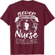 Never Underestimate A Nurse With A Gun, Gift Nurse T-Shirt - T-Shirt | Maroon