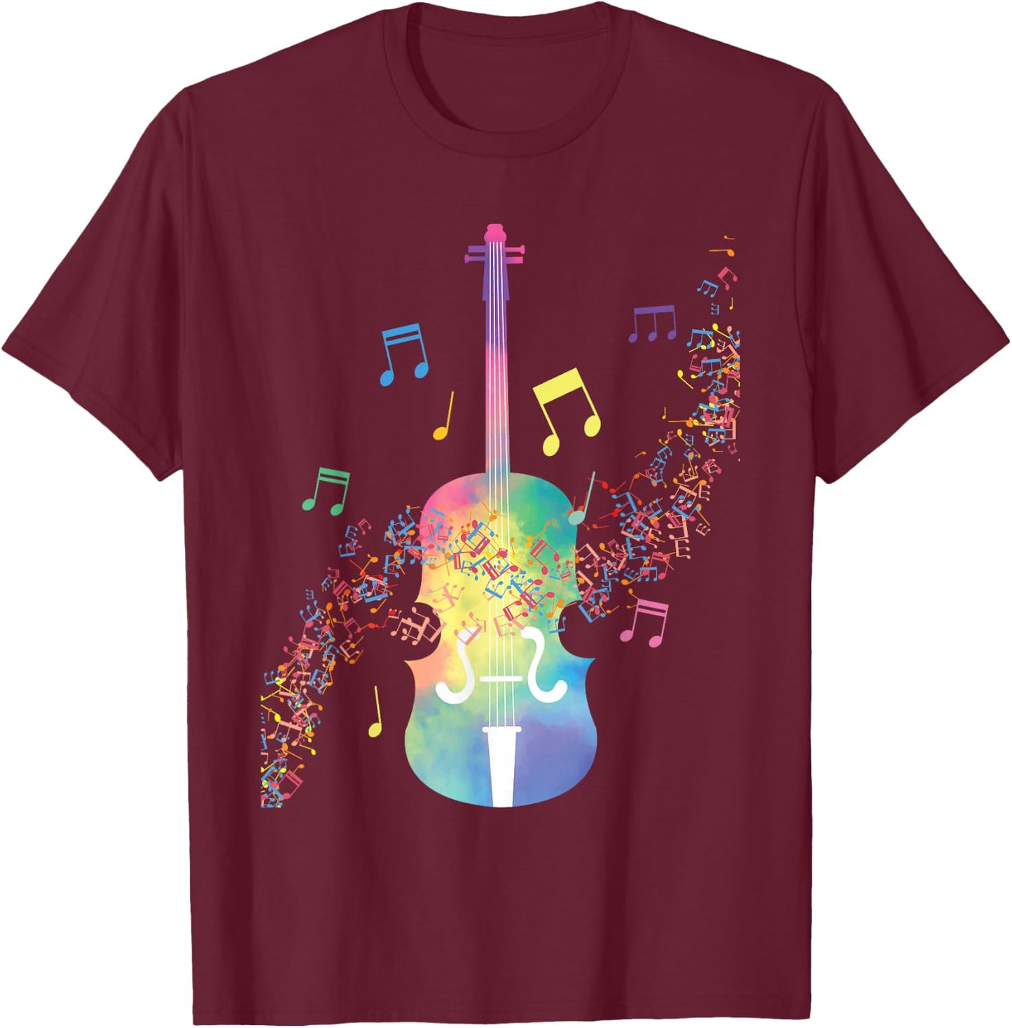 Colorful Cello Player Cellist Musician Classical Music T-Shirt - T-Shirt | Maroon