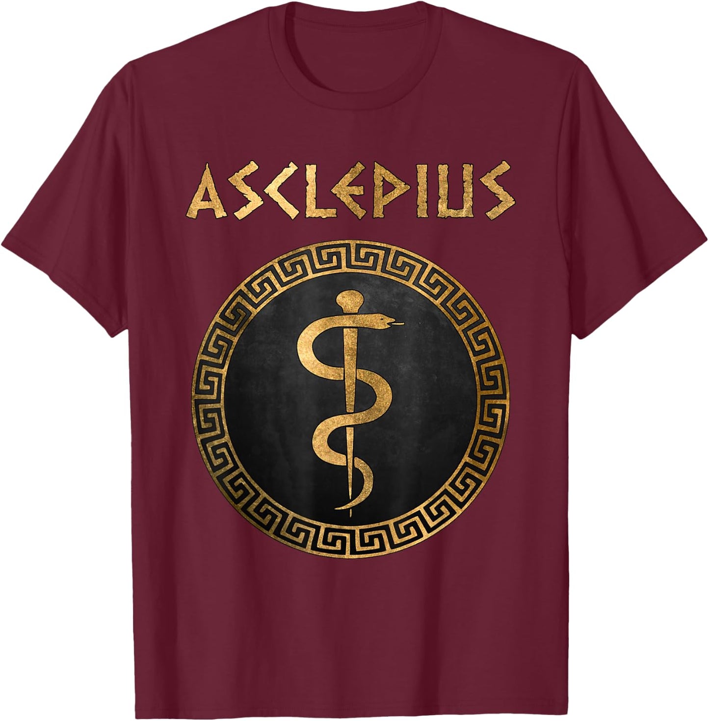 Asklepios Ancient Greek God of Health and Medicine T-Shirt - T-Shirt | Maroon