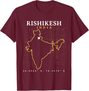 India Rishikesh T-Shirt - T-Shirt | Maroon
