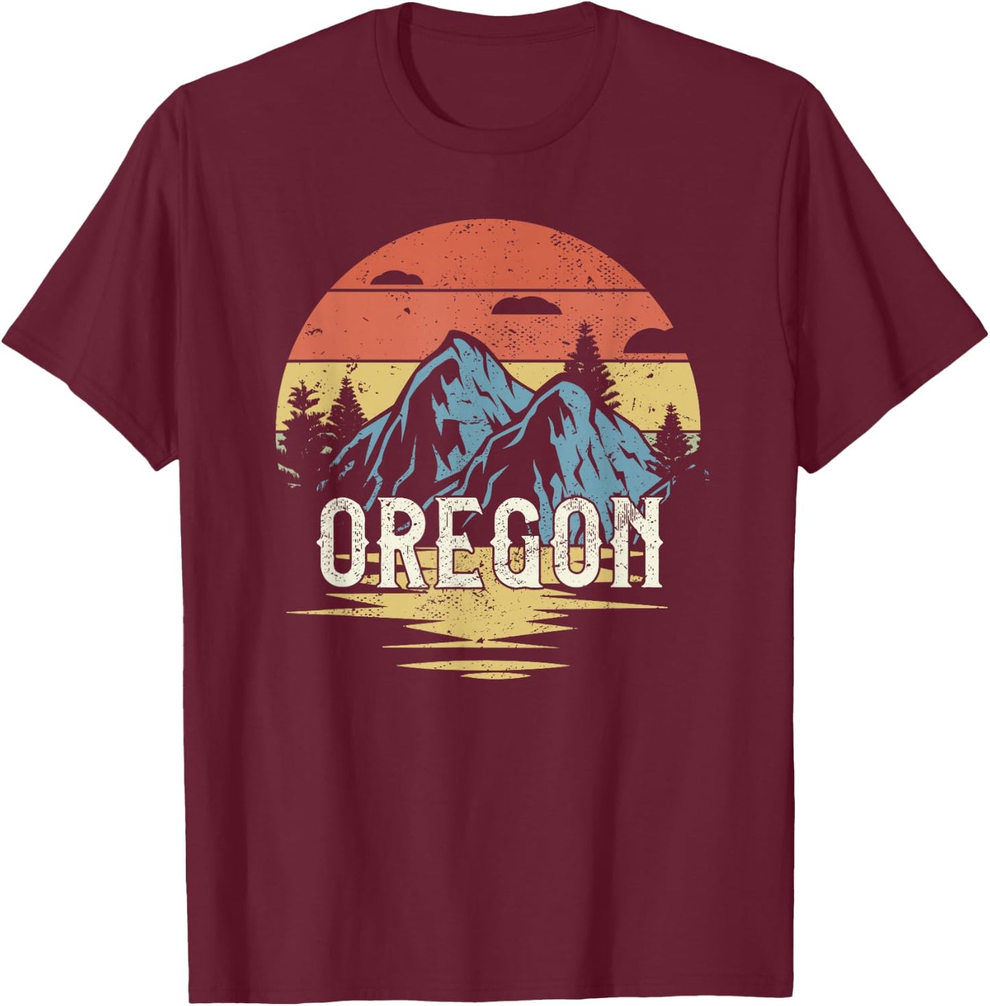 Oregon Retro Vintage T-Shirt - T-Shirt | Maroon