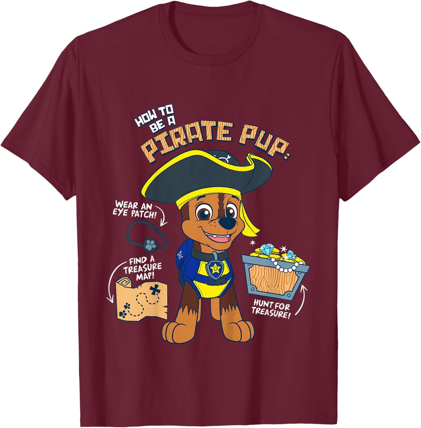 Kids PAW Patrol How to Be A Pirate Pup T-Shirt - T-Shirt | Maroon