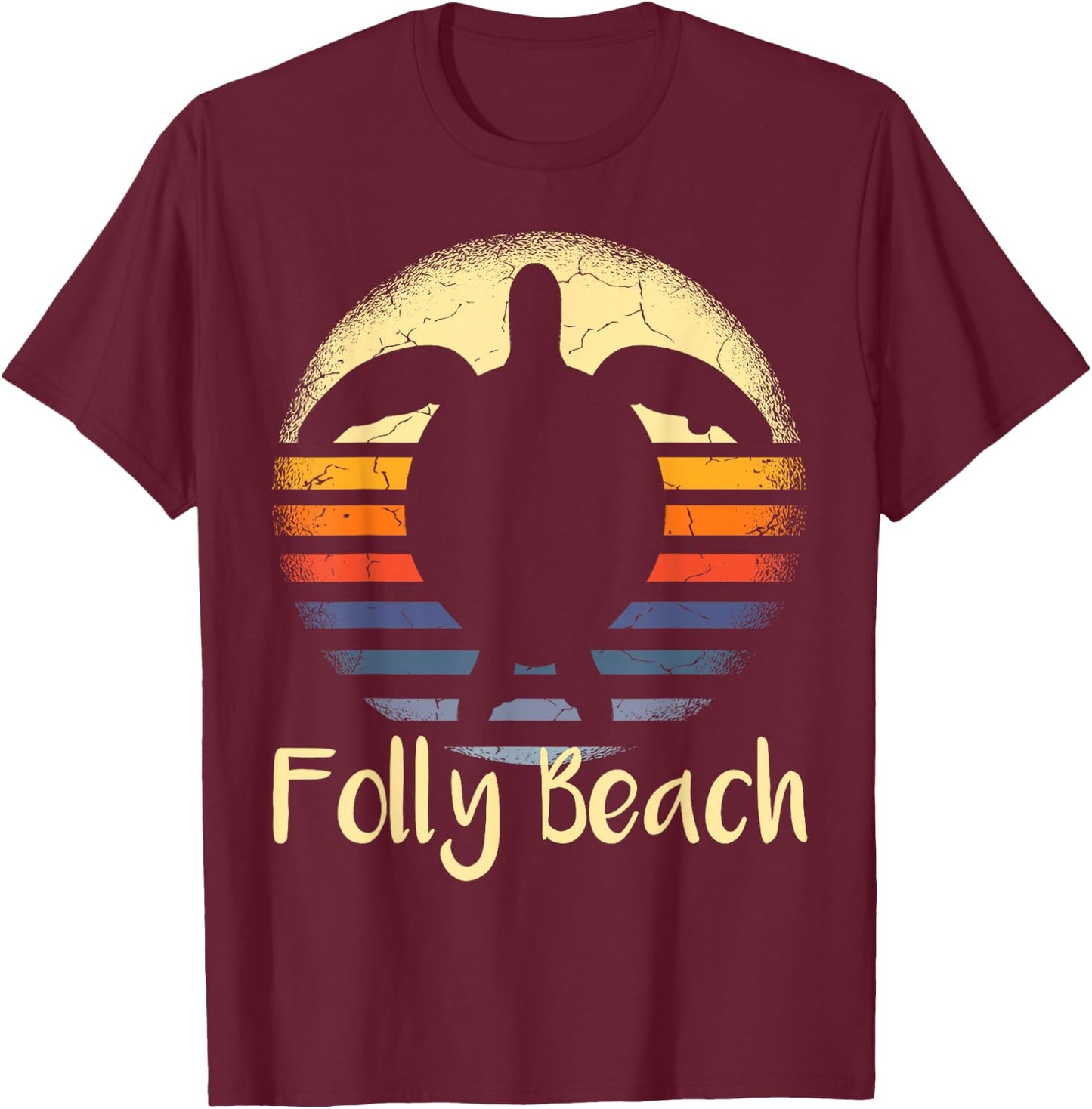 Folly Beach South Carolina SC Loggerhead Sea Turtle Lover T-Shirt - T-Shirt | Maroon