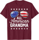 All American Grandma 4th of July Family Matching Sunglasses T-Shirt - T-Shirt | Maroon