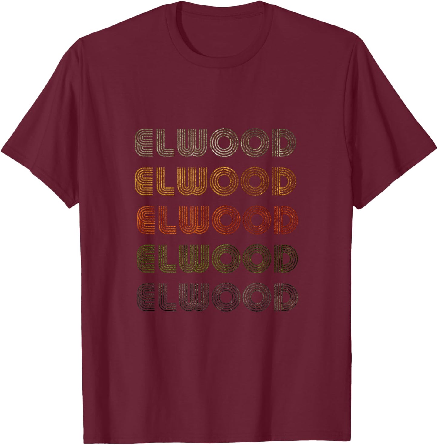Love Heart Elwood Grunge/Vintage Style Black Elwood T-Shirt - T-Shirt | Maroon