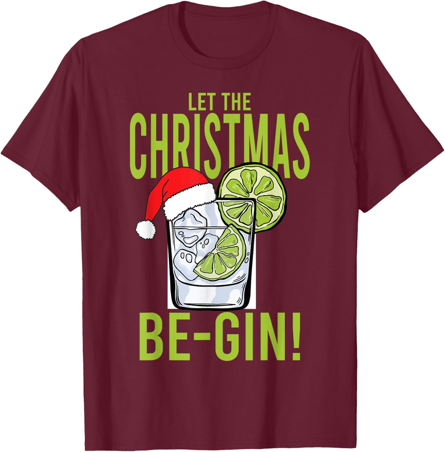Party tipsy drunk Santa Claus hat costume beer Christmas T-Shirt - T-Shirt | Maroon