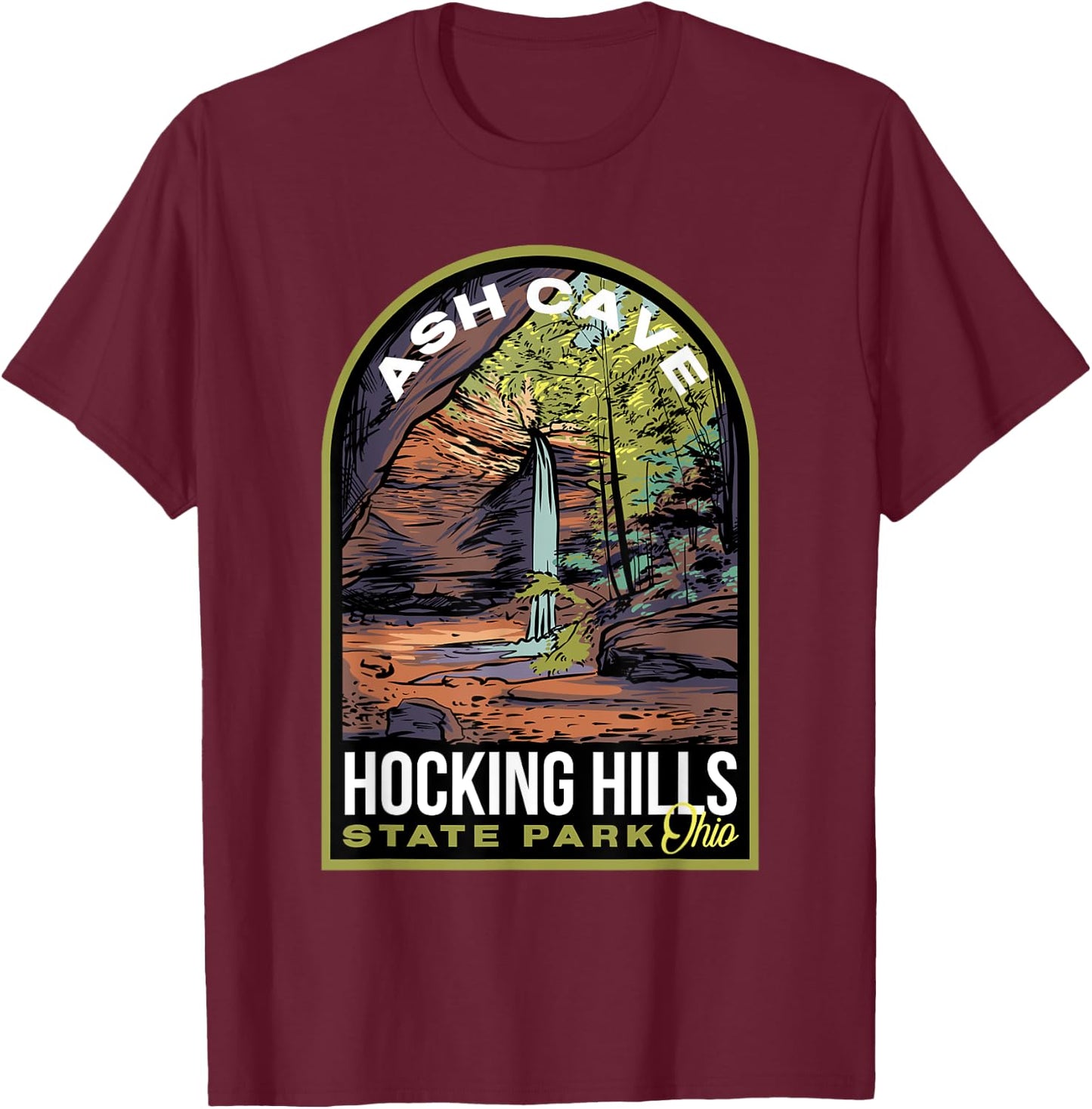 Hocking Hills State Park Ohio T-Shirt - T-Shirt | Maroon