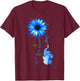 Child Abuse Awareness Sunflower Light Blue Ribbon Elephant T-Shirt - T-Shirt | Maroon