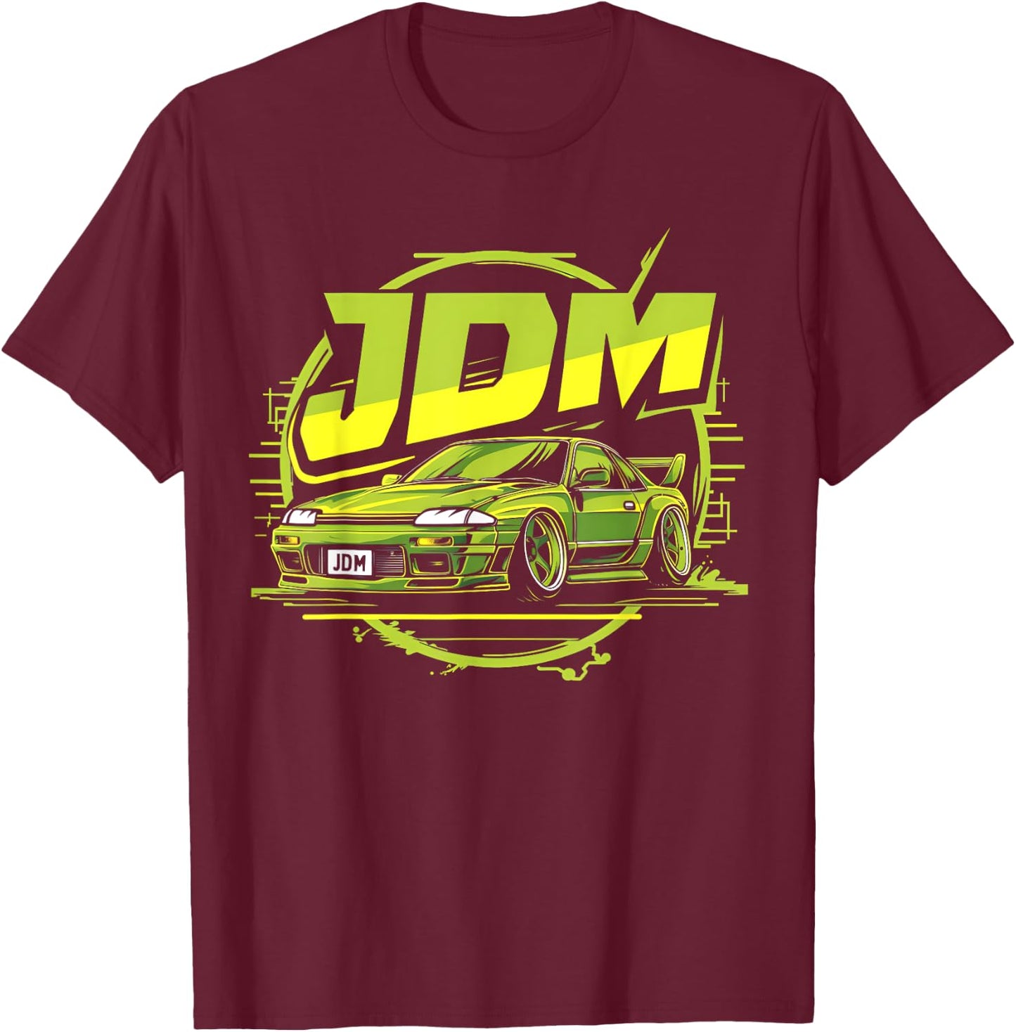 JDM Drift Car Shirt Sunset Japanese Tuning Car T-Shirt - T-Shirt | Maroon