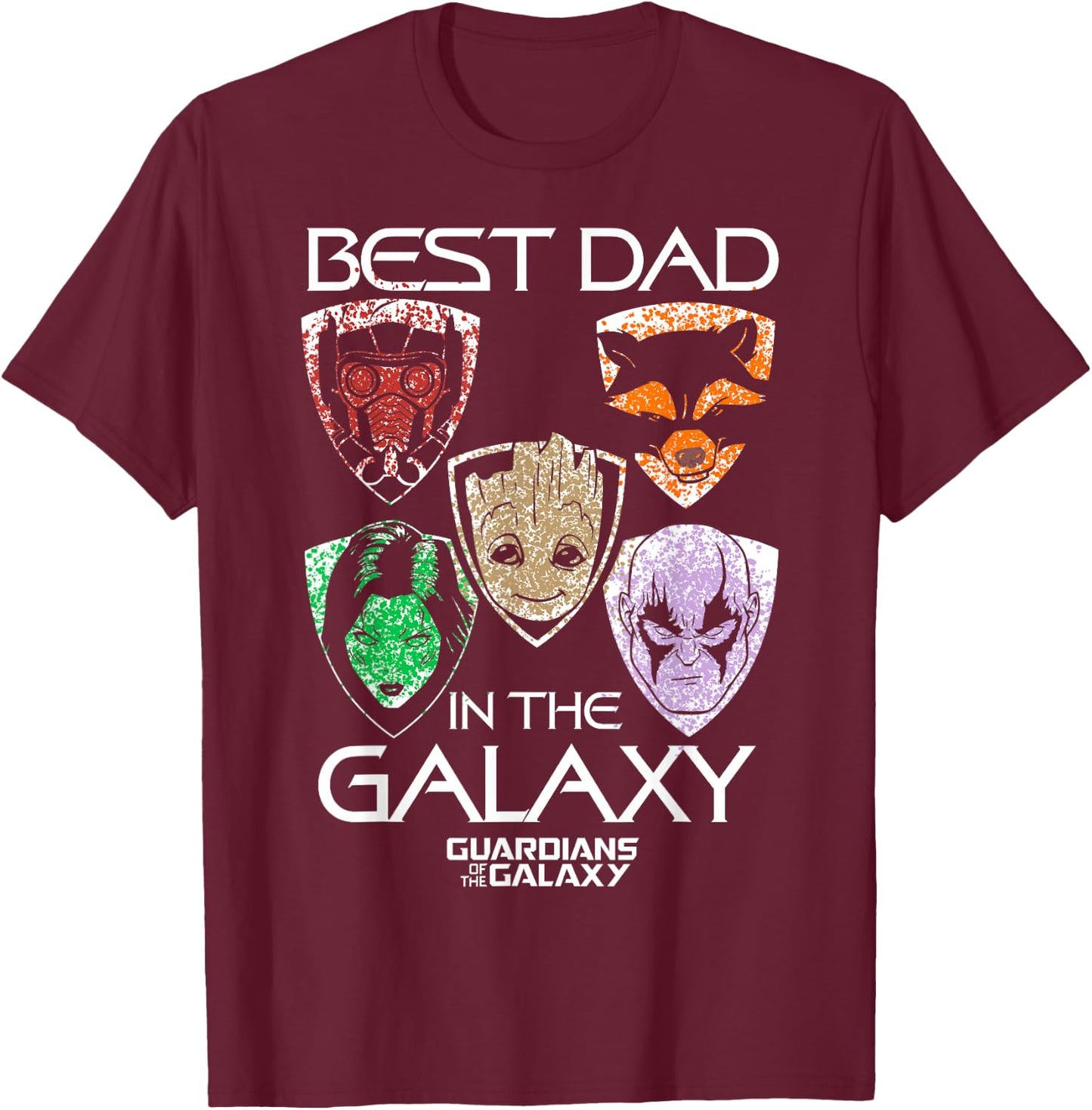 Marvel Guardians of The Galaxy Best Dad Father's Day T-Shirt - T-Shirt | Maroon