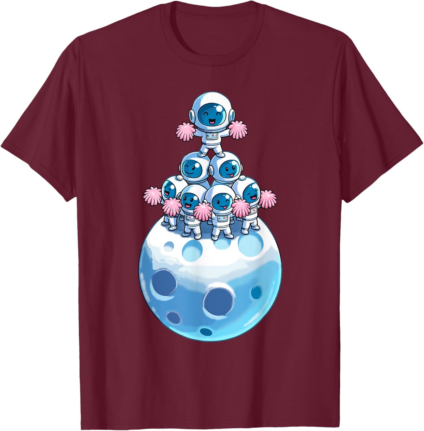 Astronaut Cheerleading Cheerleader Cheer Flyer Kids T-Shirt - T-Shirt | Maroon