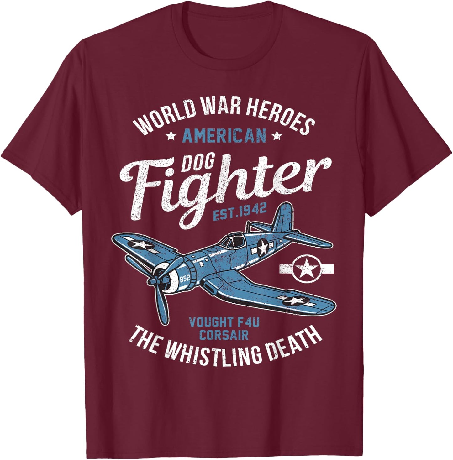 WW2 Planes Warbirds Warplanes F4U Corsair T-Shirt - T-Shirt | Maroon