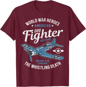 WW2 Planes Warbirds Warplanes F4U Corsair T-Shirt - T-Shirt | Maroon