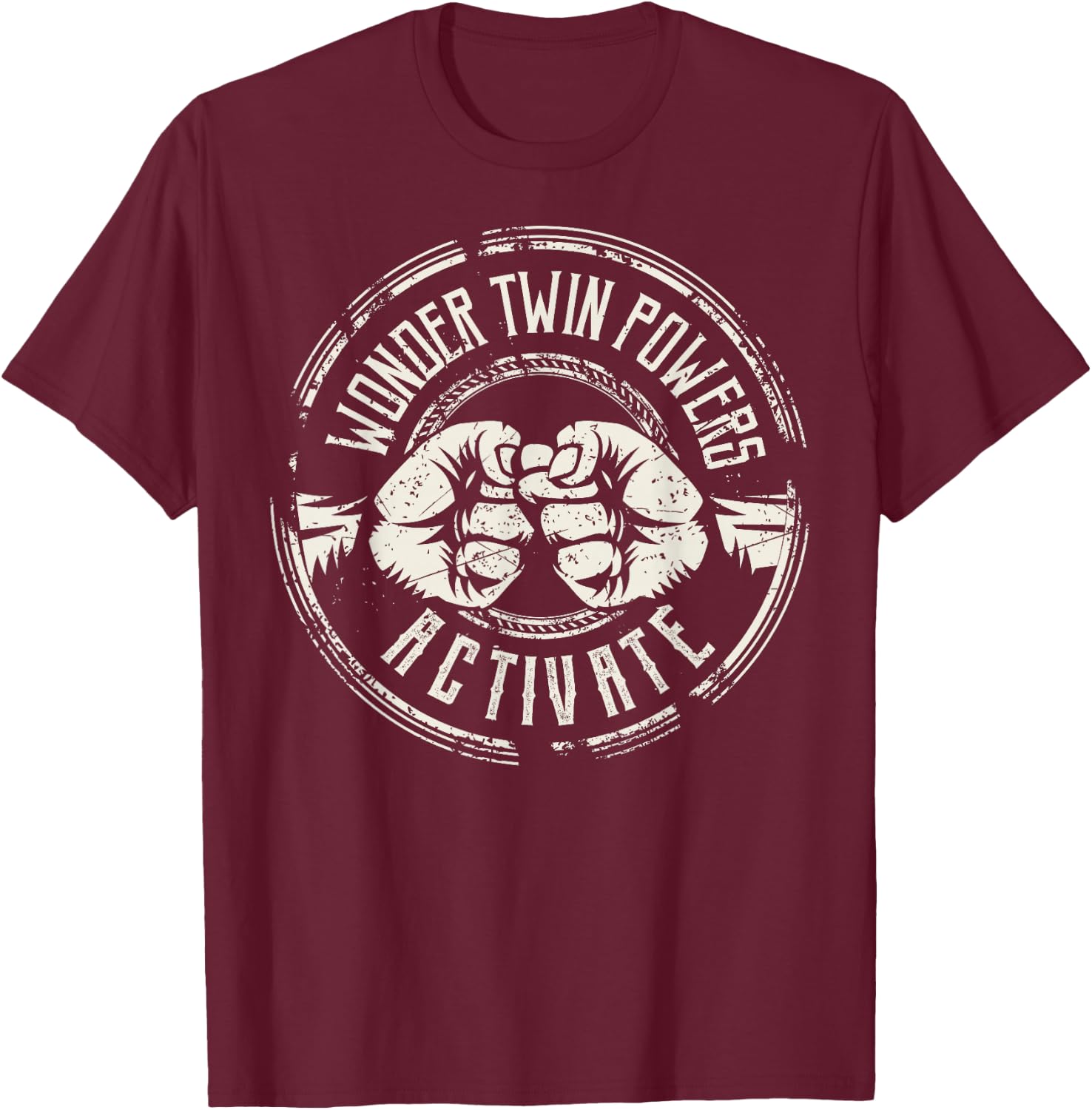 Wonder Twin Power Activated Design, Sibling Design T-Shirt - T-Shirt | Maroon