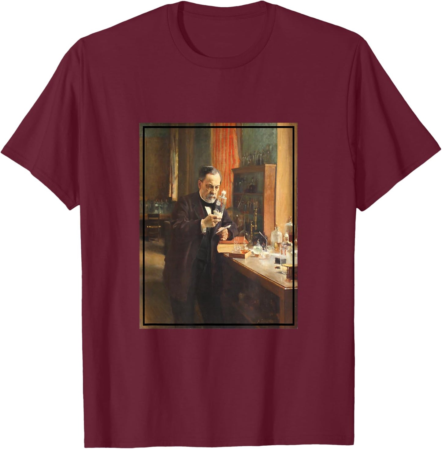 Louis Pasteur Painting Portrait (1885) T-Shirt - T-Shirt | Maroon