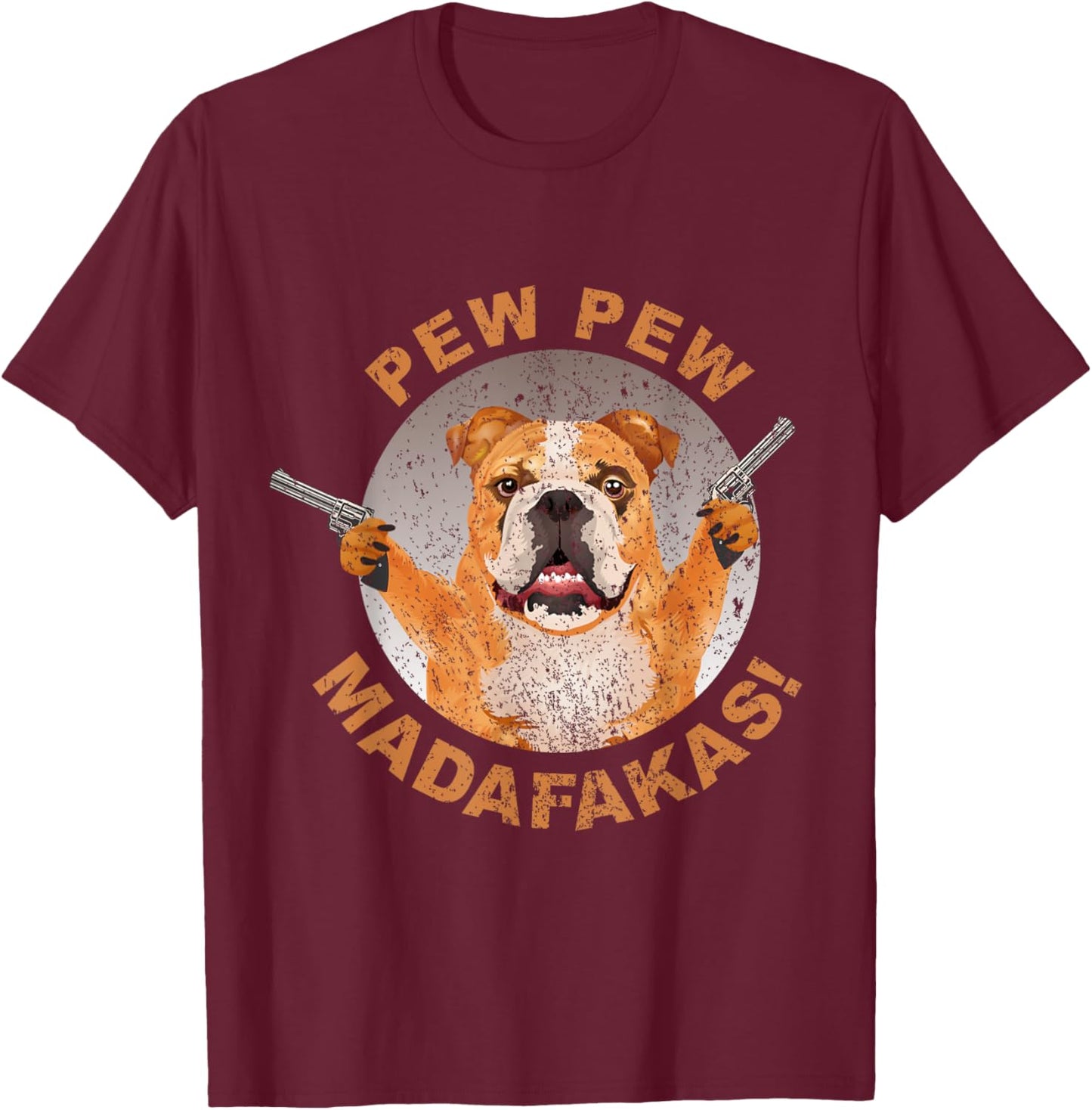 Pew Pew Madafakas Crazy French Bulldog Funny Gamer Gift Women T-Shirt - T-Shirt | Maroon