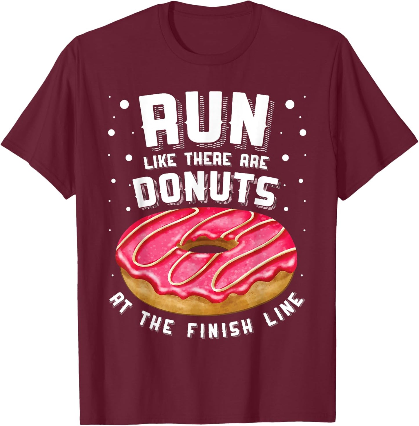 Funny Running Marathon Squad Donut Lover Donut Finish Line T-Shirt - T-Shirt | Maroon