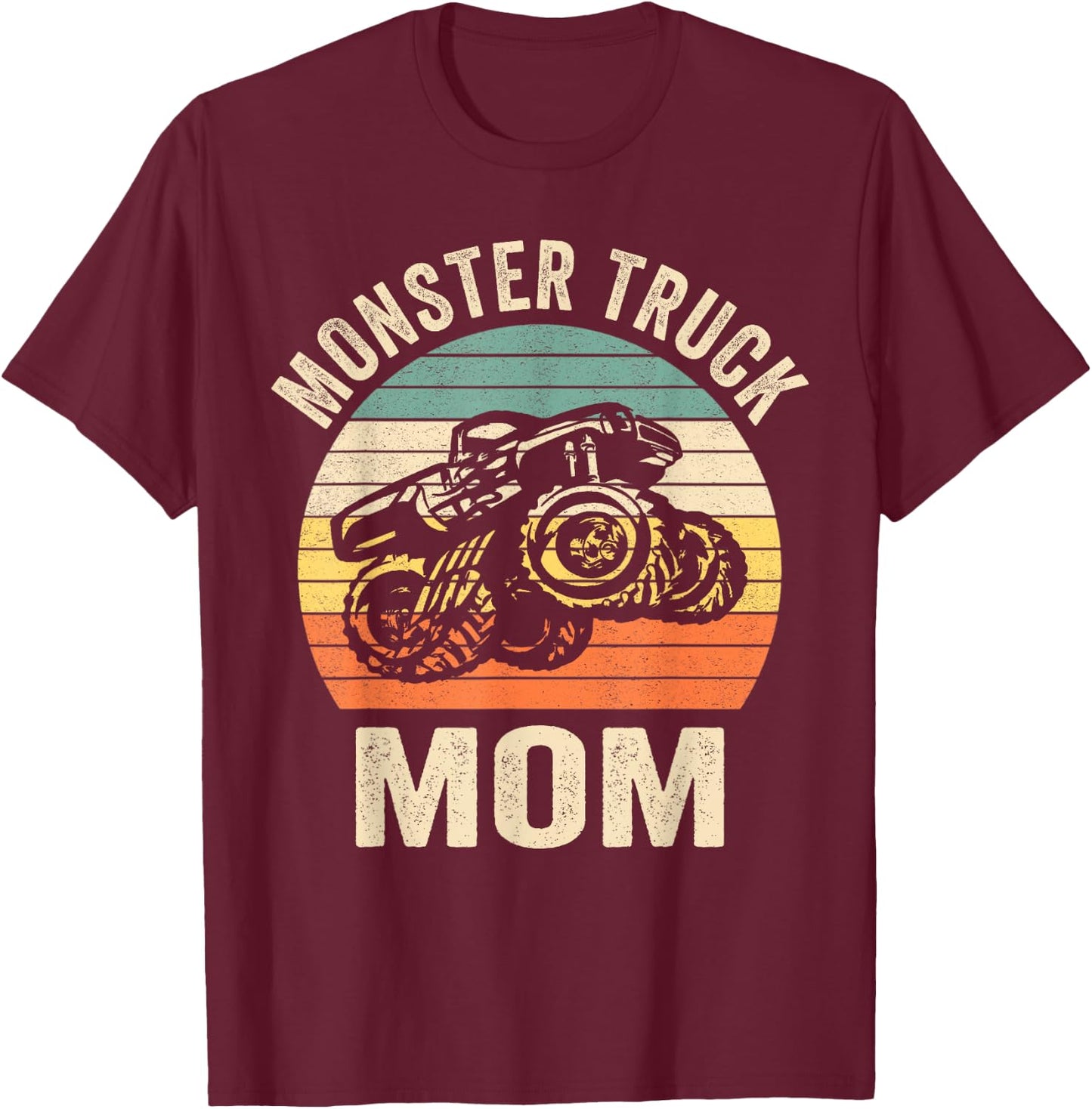 Monster Truck Mom Retro Vintage Monster Truck T-Shirt - T-Shirt | Maroon