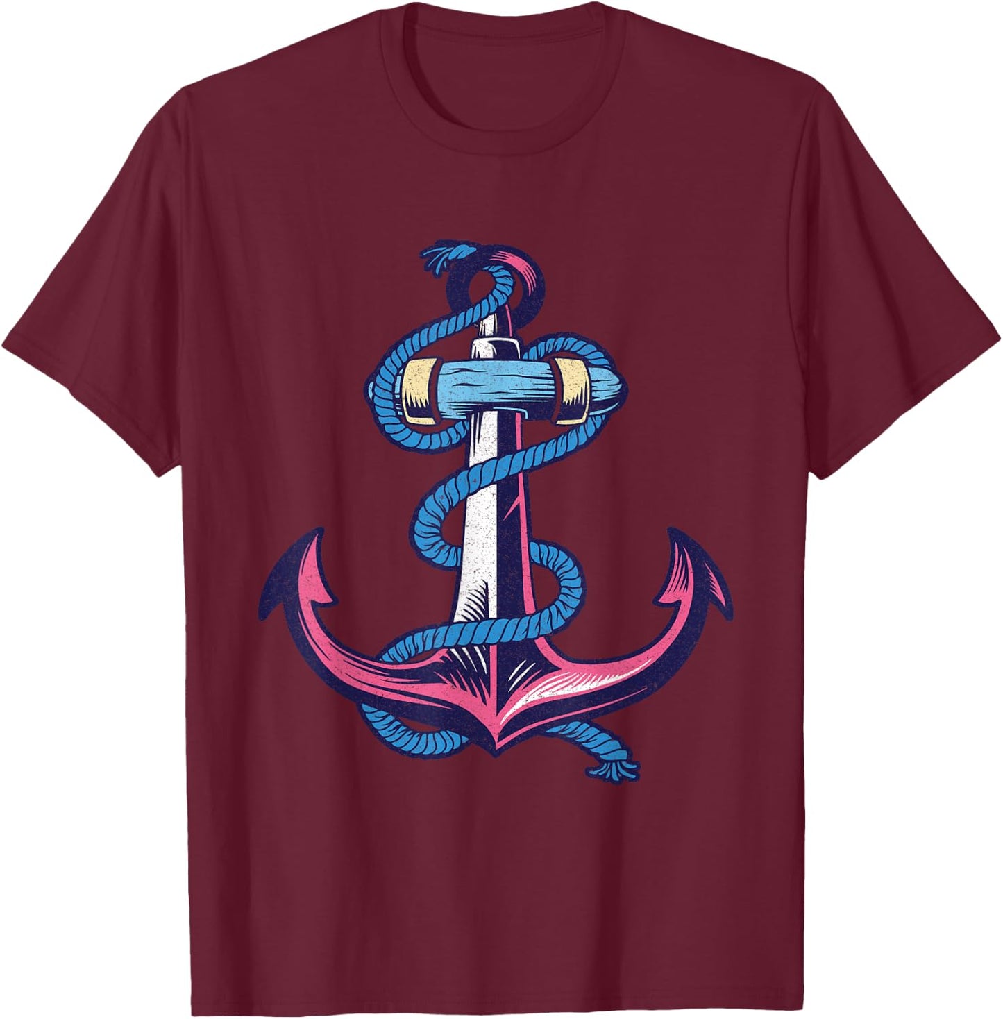 Anchor Nautical Anchor T-Shirt - T-Shirt | Maroon
