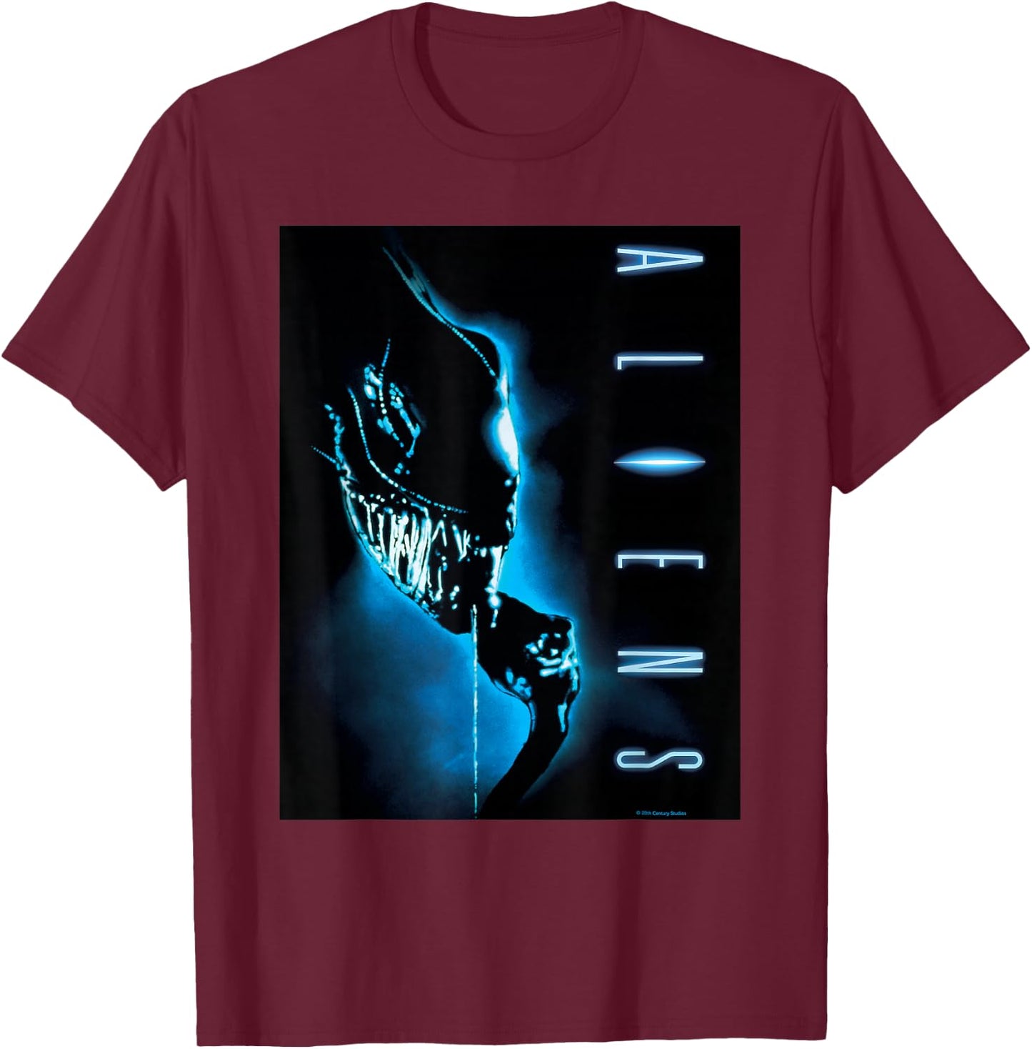 Aliens Xenomorph Retro Movie Poster T-Shirt - T-Shirt | Maroon