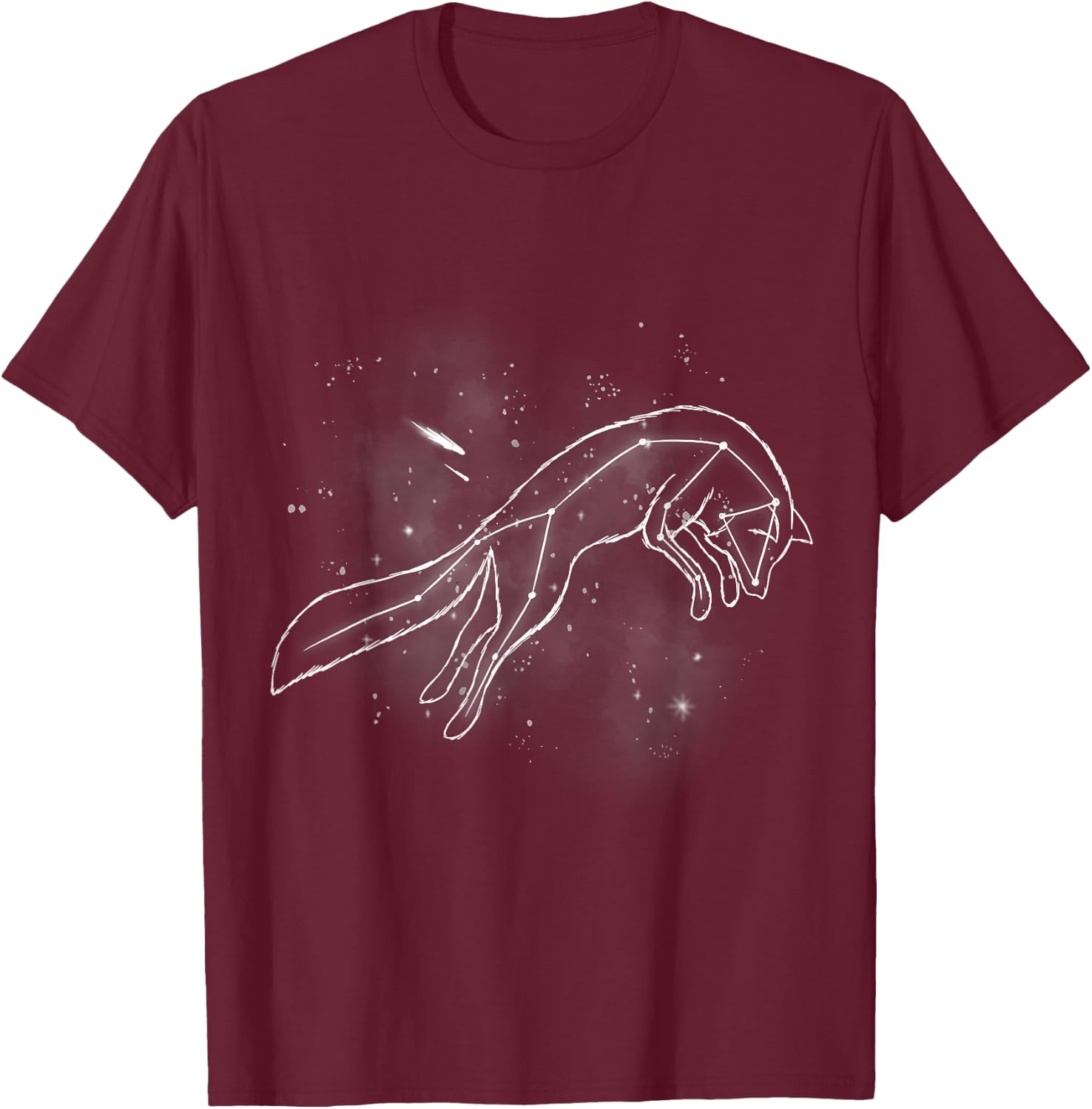 Fox Star Moon Foxes T-Shirt - T-Shirt | Maroon