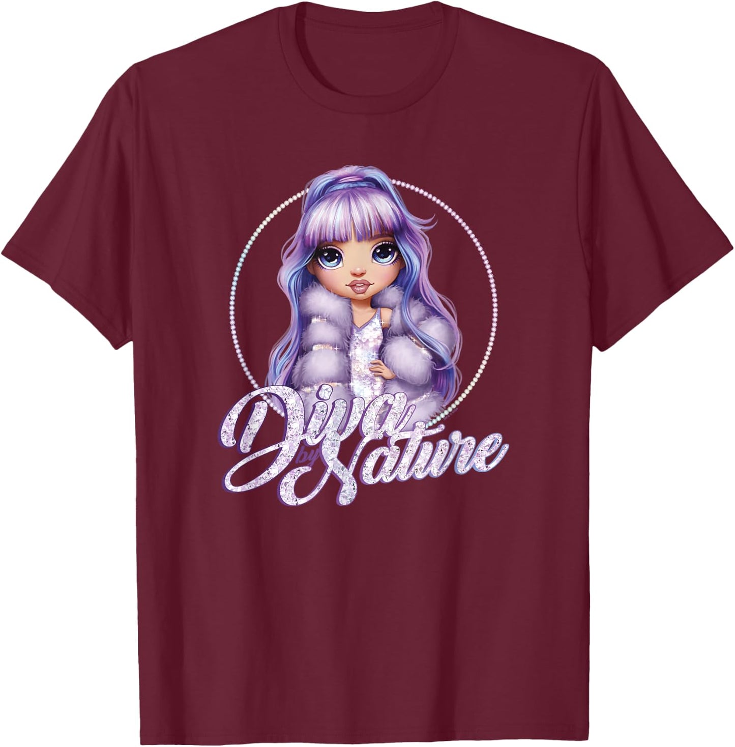 Rainbow High Violet Diva By Nature Poster T-Shirt - T-Shirt | Maroon