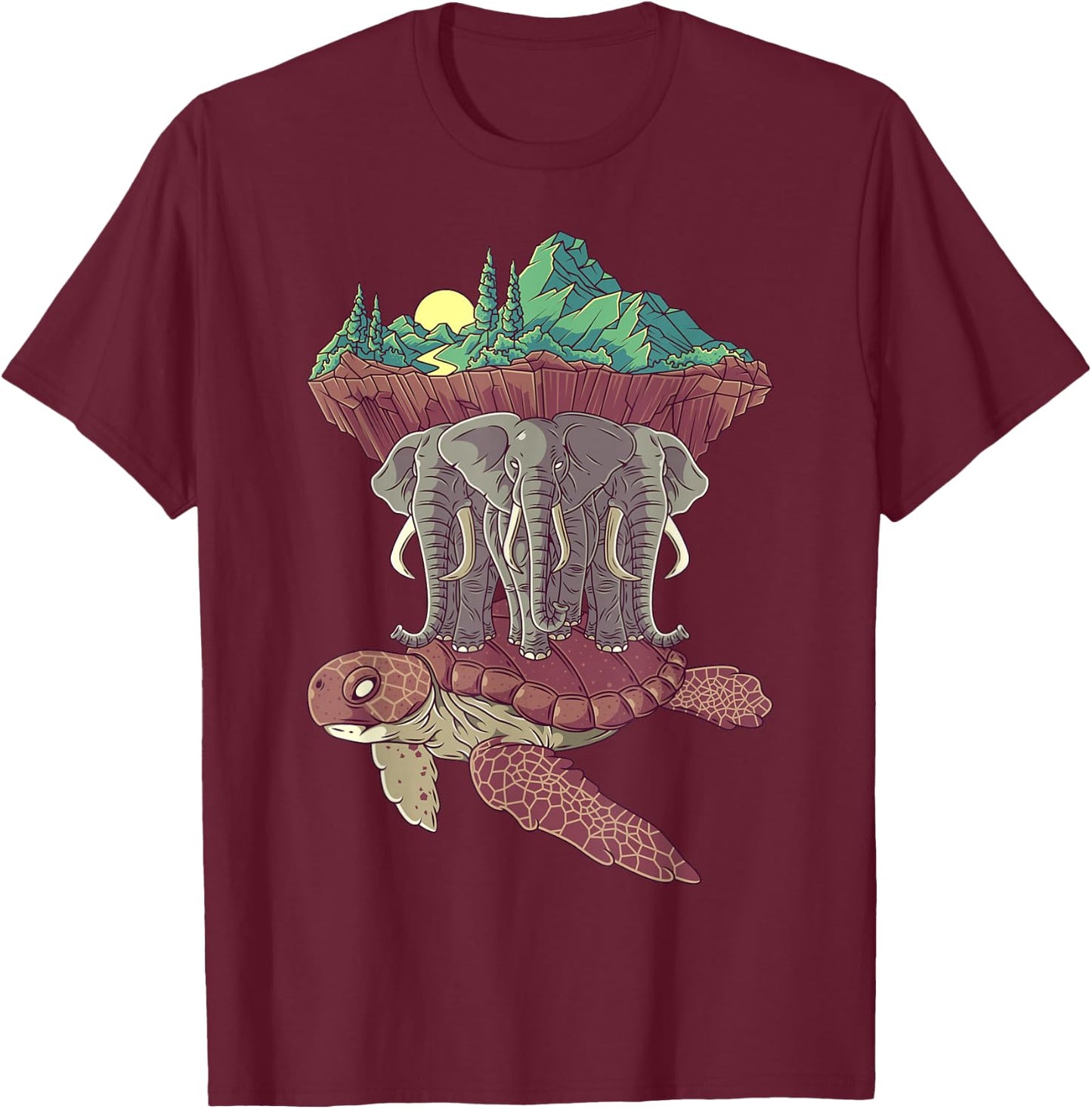 Flat Earth Society Conspiracy Theory Model Gift T-Shirt - T-Shirt | Maroon