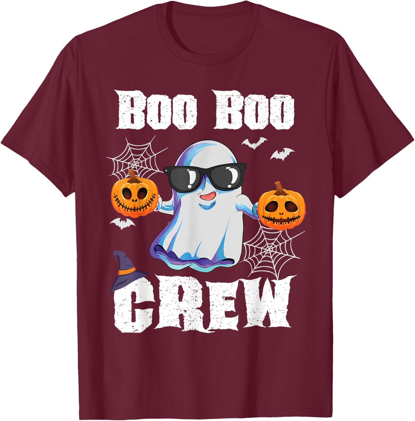 Boo Boo Crew Ghost Nurse Retro Halloween Custome Nursing RN T-Shirt - T-Shirt | Maroon
