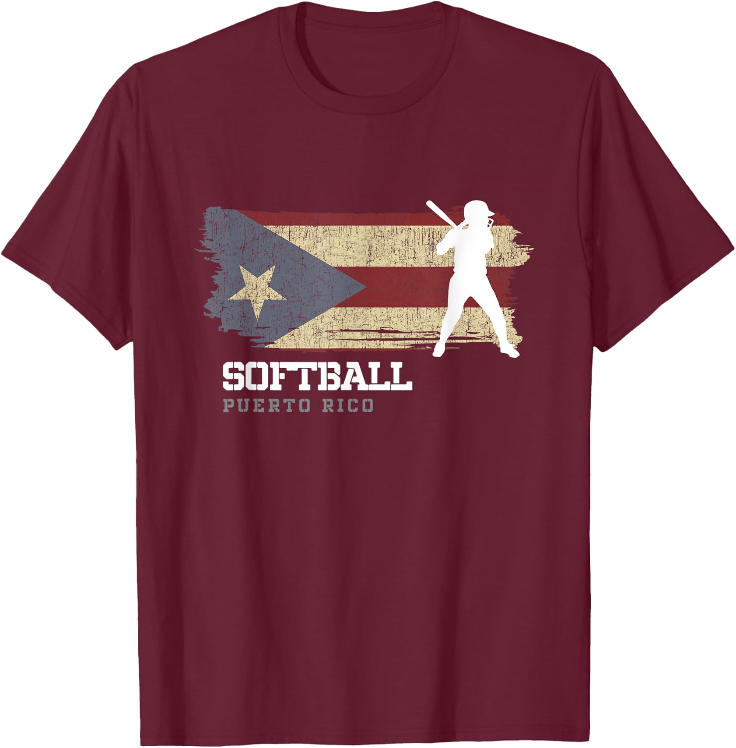 Puerto Rico Softball Team Girls Baseball Softball T-Shirt - T-Shirt | Maroon