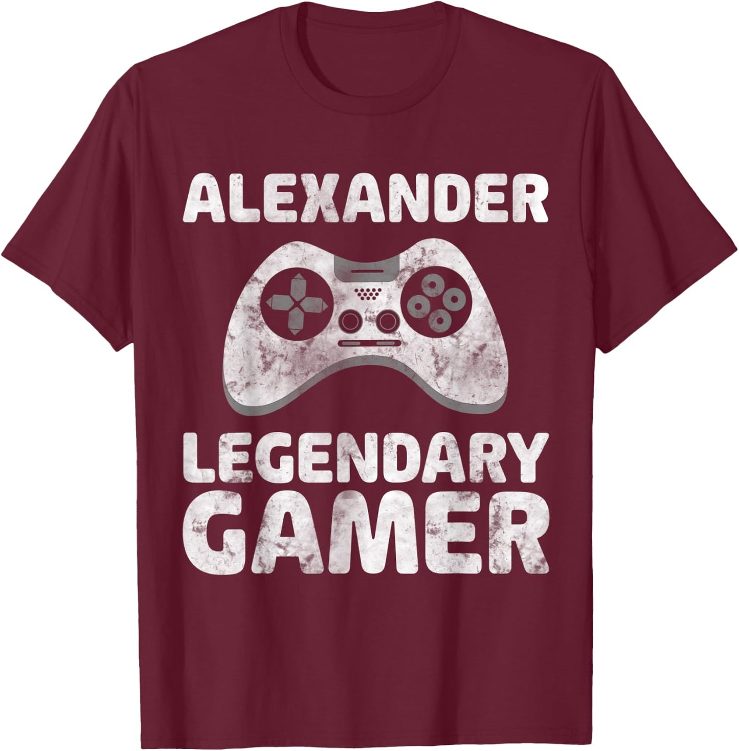 Personalized Legendary Gamer Shirt Alexander Name Gamer T-Shirt - T-Shirt | Maroon