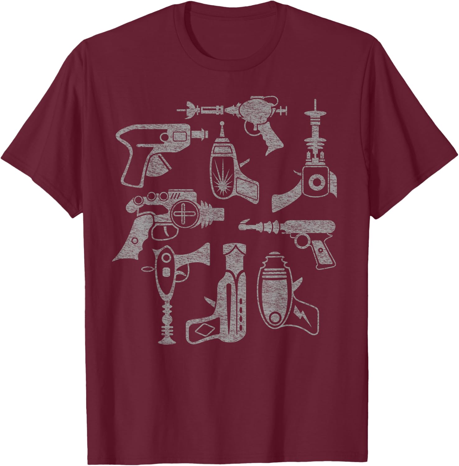 Vintage Space Ray-Gun Collection - Retro T-Shirt - T-Shirt | Maroon