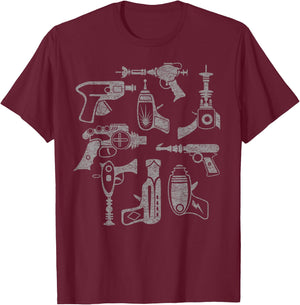 Vintage Space Ray-Gun Collection - Retro T-Shirt - T-Shirt | Maroon