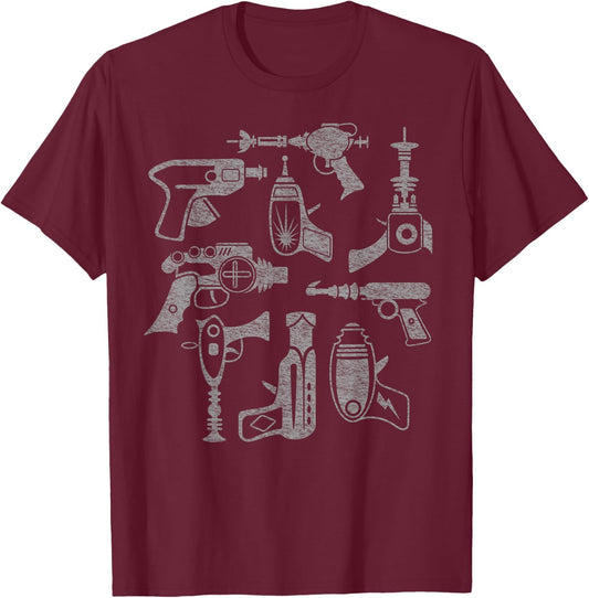 Vintage Space Ray-Gun Collection - Retro T-Shirt - T-Shirt | Maroon