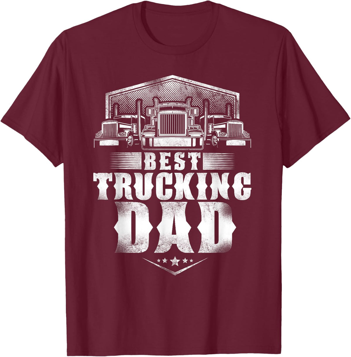 Trucker Truck Driver Dad Father Vintage Best Trucking Dad T-Shirt - T-Shirt | Maroon