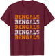 Vintage, Retro, Novelty, Bengals T-Shirt - T-Shirt | Maroon