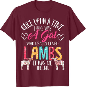 There Was A Girl Who Really Loved Lambs Sheep Lover Gifts T-Shirt - T-Shirt | Maroon