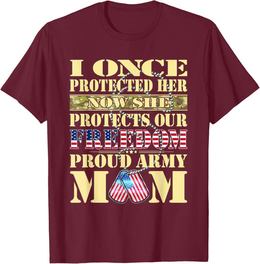 My Daughter is A Soldier Proud Army Mom Military Mother Gift T-Shirt - T-Shirt | Maroon