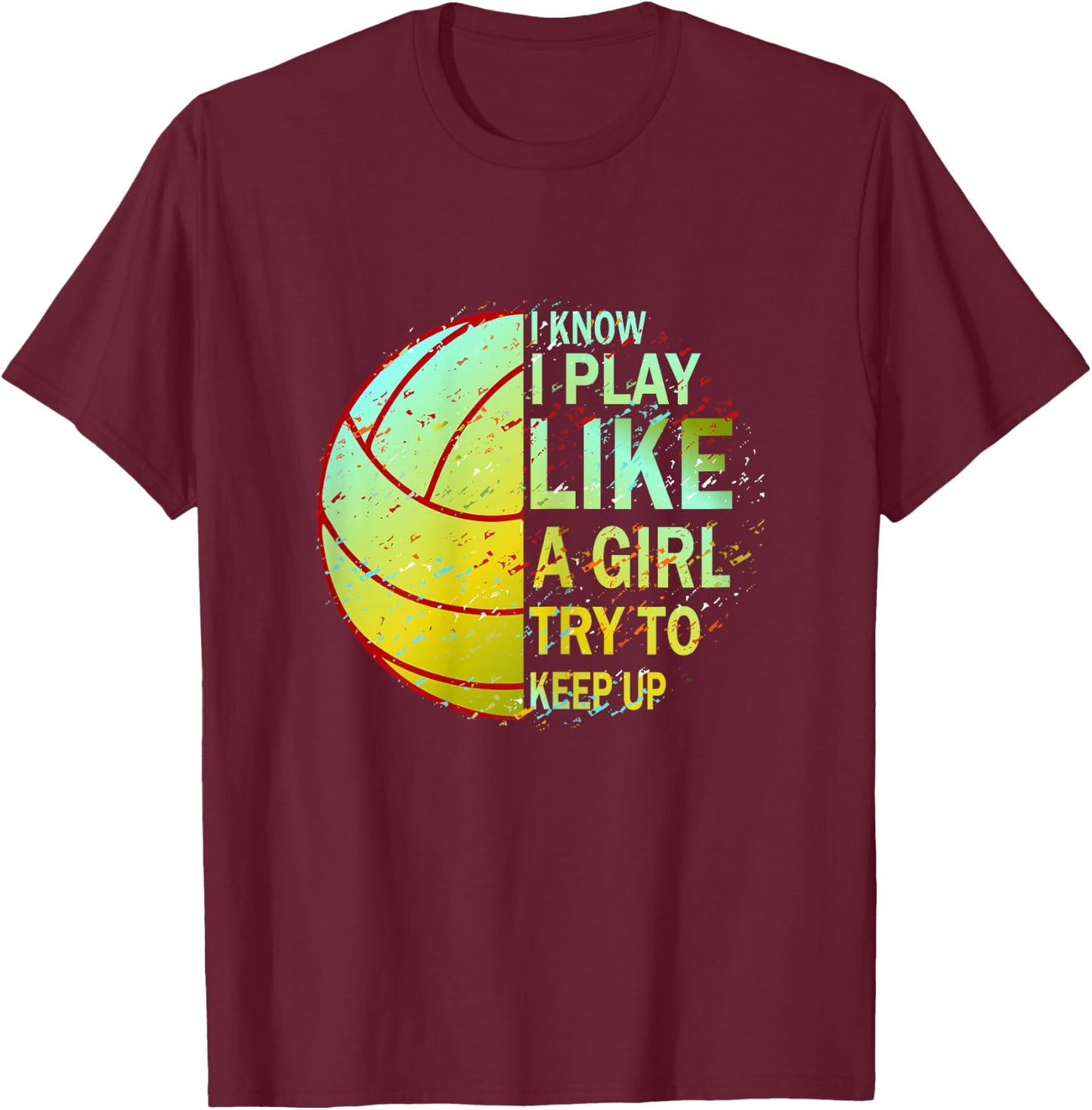 Girls Volleyball Shirt | Volleyball T-Shirt - T-Shirt | Maroon